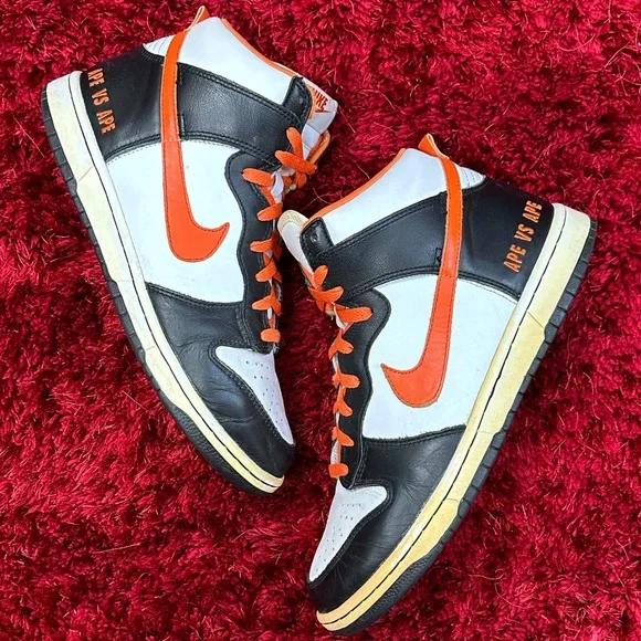 Nike ID Dunk High Orange Black White 316412-991 Men’s 10 Women’s